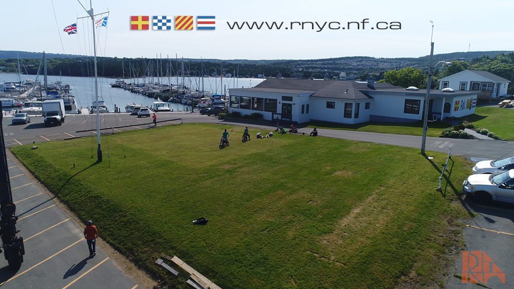 aerial photo RNYC Clubhouse lawn and marina